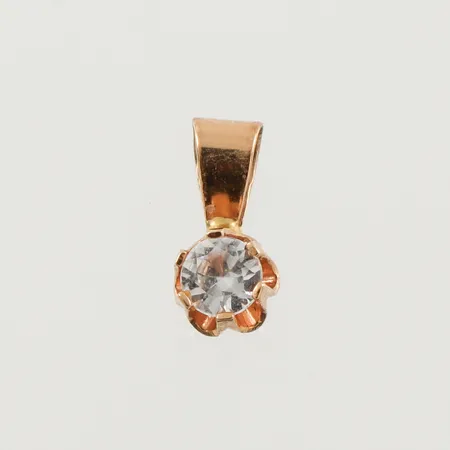 Hänge 18k med sten,höjd med ögla ca 8.3 mm. Vikt: 0,2 g