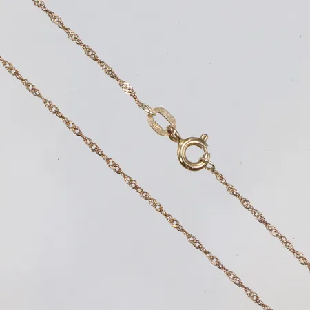 Kedja Singapore 42cm bredd 1mm GHA 9K  Vikt: 0,9 g