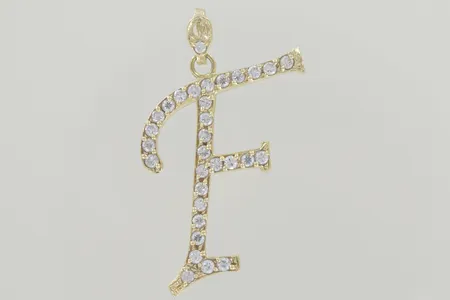Hänge F med stenar längd 4,8 cm 18K Vikt: 6,9 g