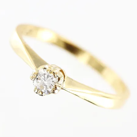 Ring, diamant 0,15ct enligt gravyr, stl 17¼, bredd 2-4mm, Spectra Guldvaruaktibolaget G. Dahlgren & Co Ab, 18K. Vikt: 2,2 g