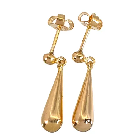 Örhängen Droppar i 18K guld, längd 21 mm, bredd 5 mm, originalploppar med tillverkarstämpel K&EC - Ceson Guldvaru Ab, fint skick Vikt: 1,8 g