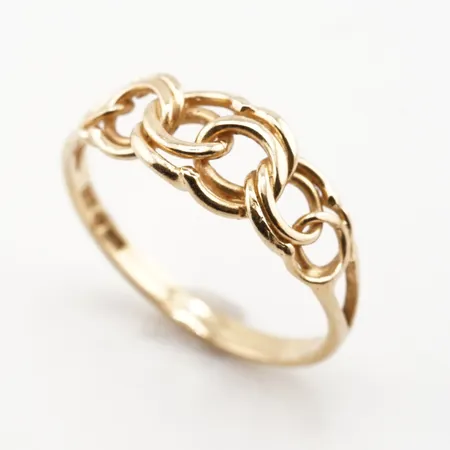 Ring bismarck, stl 19½(60), bredd 7,5mm, 18k Vikt: 2,5 g