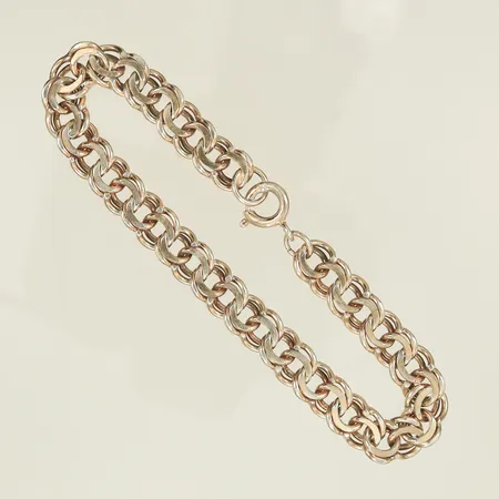 Armband Bismarck längd 18,5cm, bredd 5mm, ögla för berlock, saknar en låsåtta, Silver 835/1000, 25,2g Vikt: 25,2 g