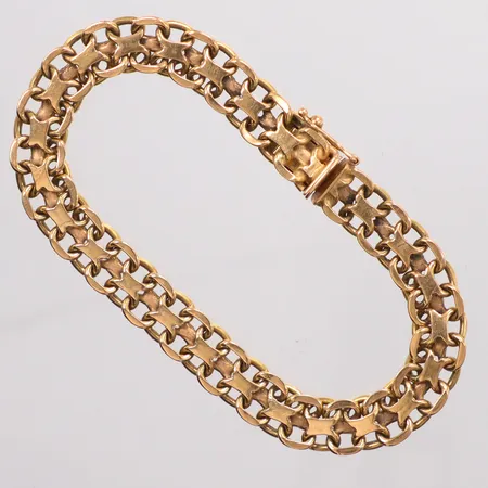Armband x-länk, längd 19cm, bredd 8mm, 18K. Vikt: 20,9 g