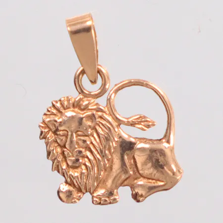 Hänge lejon längd 2cm, bredd 1,5cm, 14K.  Vikt: 2,1 g
