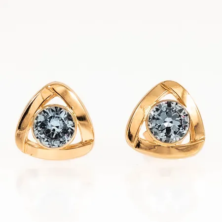 Örhängen med ljusblå stenar bredd 11,5mm 18K 2,2g. 