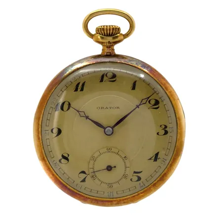 Fickur Orator, 18K guld (en boett), Ø49 mm, manuell - fungerar, intryckningar, 