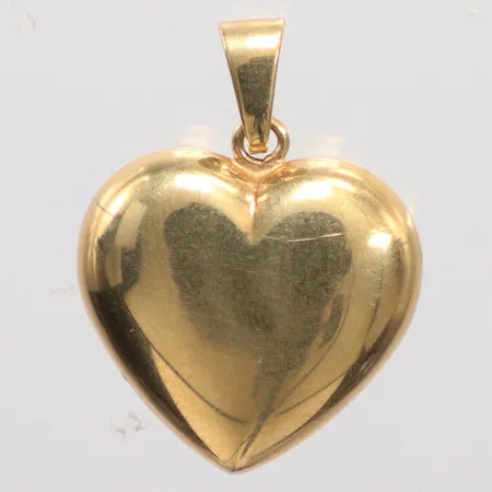 Hänge hjärta, längd 2cm, bredd 1,5cm, 9K. Vikt: 1,1 g
