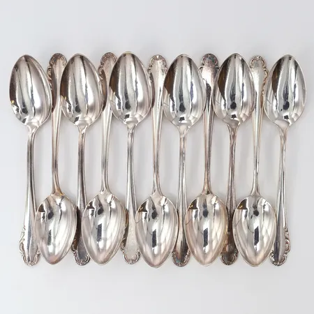 11 Kaffeskedar, modell Haga, längd 12,5cm, silver  Vikt: 173 g