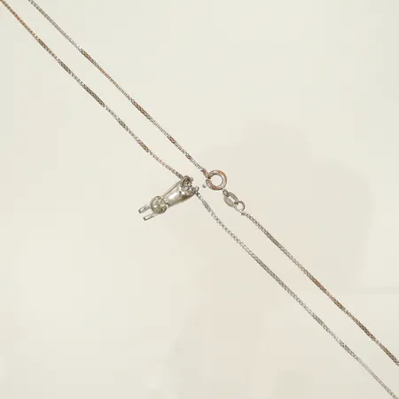 Halskedja med hänge längd 50,5cm, bredd 1-18mm, vridna länkdelar, Silver 925/1000, 5g 