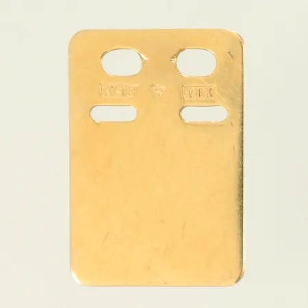 ID-bricka utan gravyr, 19 x 13mm, stämplad NSE, 18K, 1g Vikt: 1 g