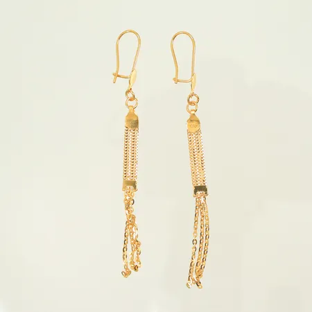 Ett par örhängen fiskben/ankar 80mm inkl ögla bredd 4-5mm, 21K 3,6g Vikt: 3,6 g