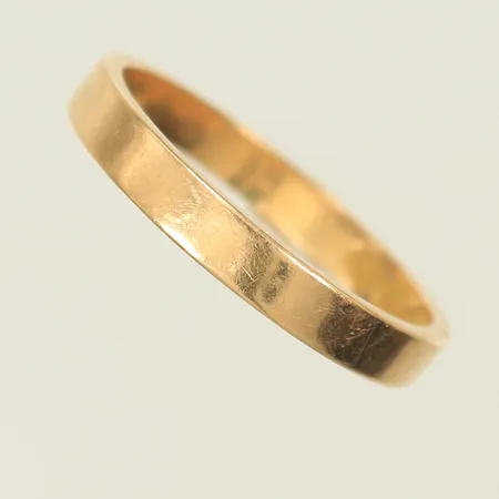 Slät ring stl 18½, bredd 3mm, repig, 18K, 3,2g Vikt: 3,2 g