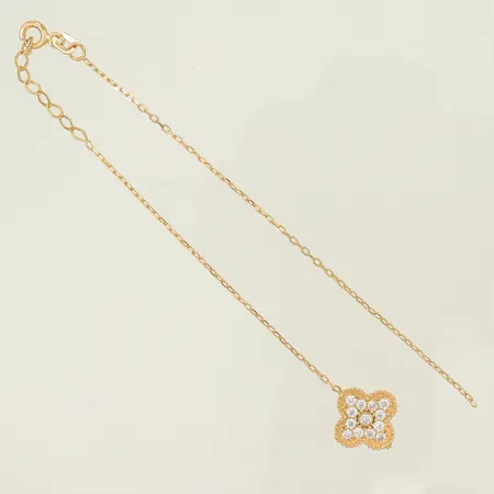 Armband med vita stenar, gått av i länk, 18K, 2g Vikt: 2 g