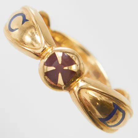 Ordernsring stl19¾, bredd 3-6mm, svenska stämplar, gravyr, 18K Vikt: 9,7 g