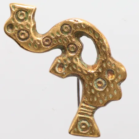 Brosch brons Kalevala koru längd 4,5cm Vikt: 0 g
