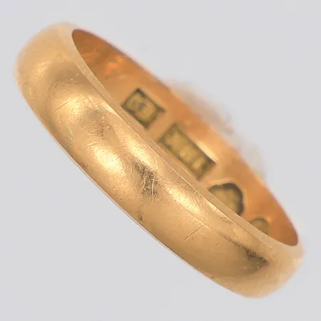 Ring slät stl:16¼, gravyr, Götes Gravyr-Ur-& G-Affär Göte Jo 1956, 18K Vikt: 3,3 g
