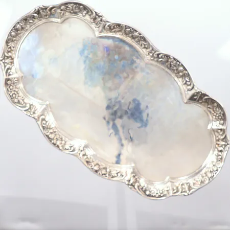 Silverfat längd 21,5cm, bredd 12,0cm, Gewe Silvervarufabriken Ab, år 1950, silver 800/1000 Vikt: 177,4 g