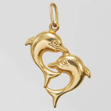 Hänge delfiner längd 35mm, bredd 25mm, 18K Vikt: 2,7 g