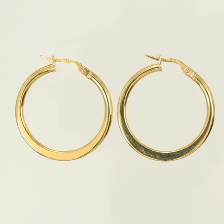 Örhängen Ø 26mm, bredd 1mm, stämplade SCO, 18K, 1,9g Vikt: 1,9 g