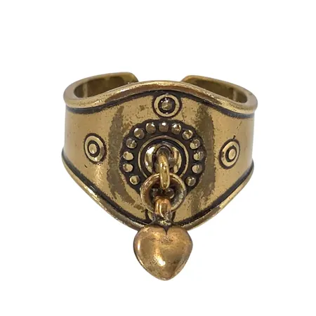 Ring Kalevala Finland brons, hängande kläpp "Hjärta", Ø19½ mm, bredd 8-17,5 mm, stämplad, vikt 7,6 gram