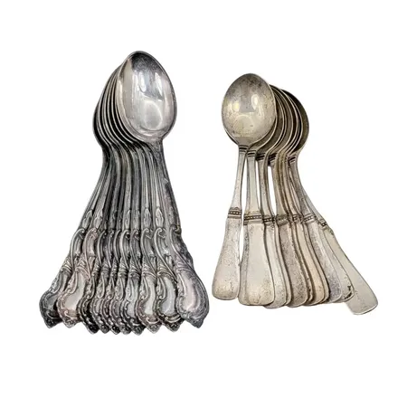 Kaffeskedar silver, längd 10 resp. 12,5 cm, bruksmärken Vikt: 301,3 g