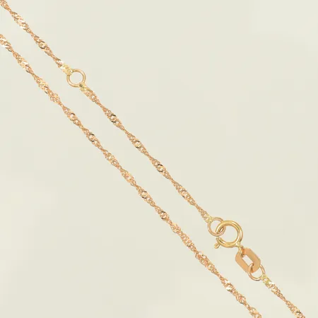 Halskedja Singapore längd 41-44,5cm, 1mm, 18K, 1,2g Vikt: 1,2 g