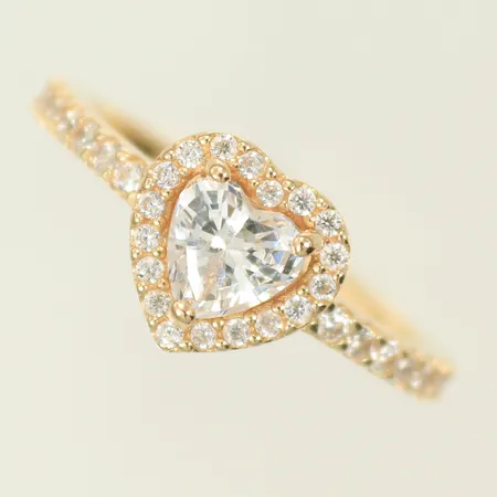 Ring Pandora "Heart" stl 16, bredd 2,5-8mm, 14K, 2,3g Vikt: 2,3 g