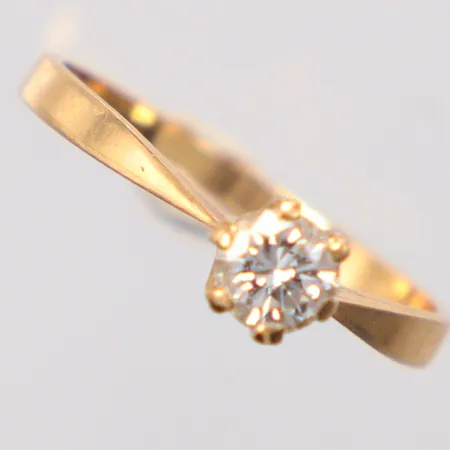 Ring diamant 1x0,46ct ca.TC/SI stl:18, 18k  Vikt: 2 g