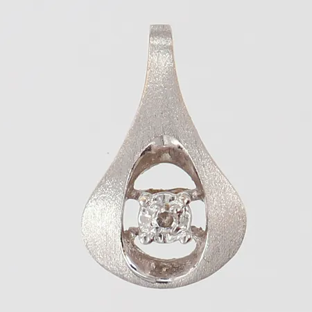 Hänge med 8/8-slipade diamant 1 x 0,01ct, 15x9,3mm ink ögla, vitguld 14K.  Vikt: 0,9 g