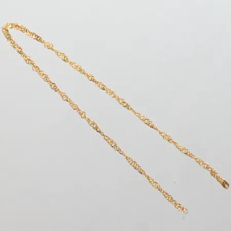 Armband Singapor, längd 24cm, defekt, 14K. Vikt: 1 g