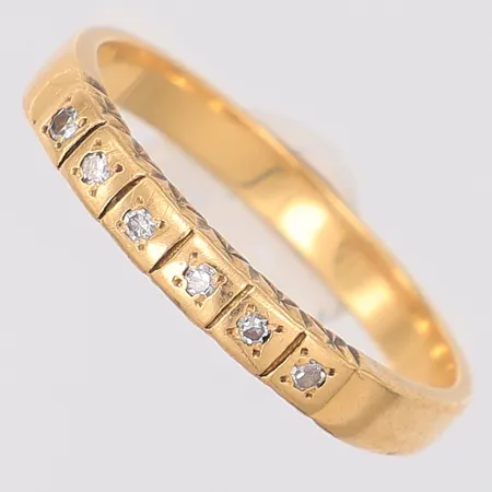 Ring diamanter 0,06ctv enligt gravyr stl:17¼, kattfot, 18K Vikt: 2,9 g