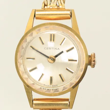 Damur Certina Ø 19mm, 18K i boett och länk, boettnummer: 0810397 703818, 24,2g bruttovikt 