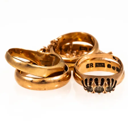 Diverse defekt/graverat guld 18K 35,5g. 