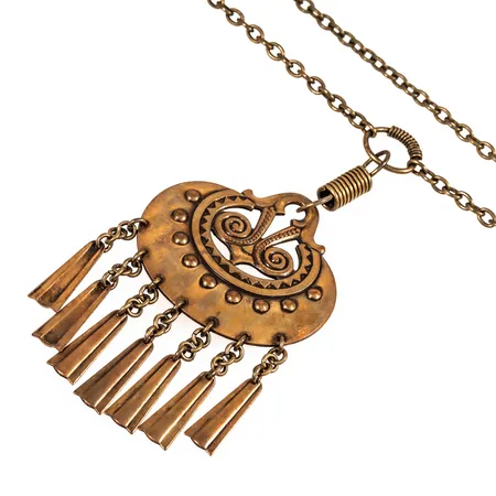 Collier Kalevala Mångudinnan 60cm, bredd hänge 48mm, Brons 35,5g.