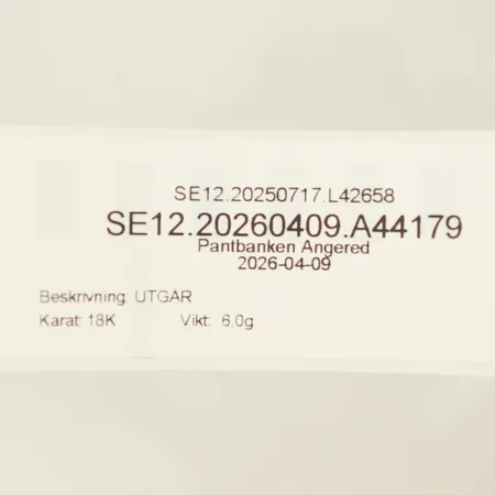 UTGÅR  Vikt: 6 g
