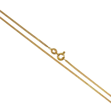 Halskedja Pansar i 18K guld, svensk kontrollstämpel, längd 45,0 cm, bredd 1,3 mm, fint skick Vikt: 3,4 g