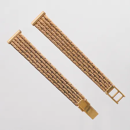 Klockarmband, total längd 14,5cm, bredd 8-10mm, 14K. Vikt: 0 g