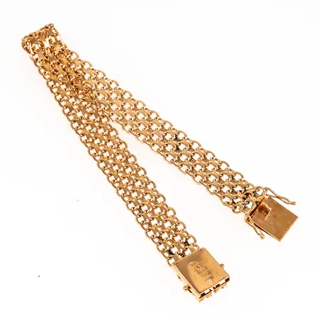 Armband X-länk 19cm, bredd 11mm 18K 17,7g.