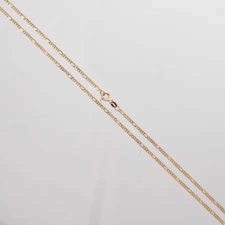 Kedja längd 51cm, bredd 2mm, 14K.  Vikt: 3,8 g