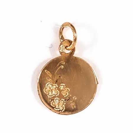 Hänge rondell med mönstergravyr Ø 10mm 18K 0,4g.