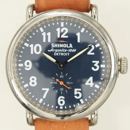 Herrur Shinola Argonite 1069 - Detroit, Ø 44mm, läderband, quartz, serienr: S 01 003 04858, går ej, inga tillbehör