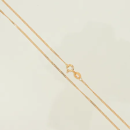 Halskedja Pansar längd 41,5cm, bredd 1mm, något skeva länkdelar, 18K, 2,1g Vikt: 2,1 g