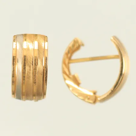 Örhängen tvåfärgade Ø12mm, bredd 6mm, 18K, 2,7g Vikt: 2,7 g