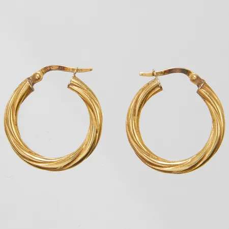 Örhängen creoler längd 23mm, bredd 3mm, Ø21mm, italienska stämplar, 18K Vikt: 2,1 g