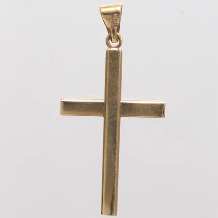 Hänge kors, längd 4,5cm, bredd 2,2cm, 9K. Vikt: 1,4 g