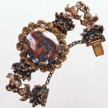 Armband Pentti Sarpeneva Finland brons Agat längd ca 16cm Vikt: 0 g