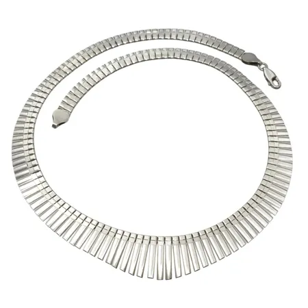 Collier i silver 925/1000, längd 41,5 cm, bredd 6-18 mm, fint skick Vikt: 27 g