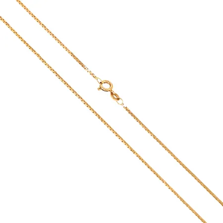 Kedja halvstel 43cm, bredd 1,3mm, vissa ojämnheter 18K 3,2g.