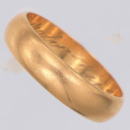 Ring slät stl:18, gravyr, Nordiska Juvelaktiebolaget 1958, 18K Vikt: 4,4 g